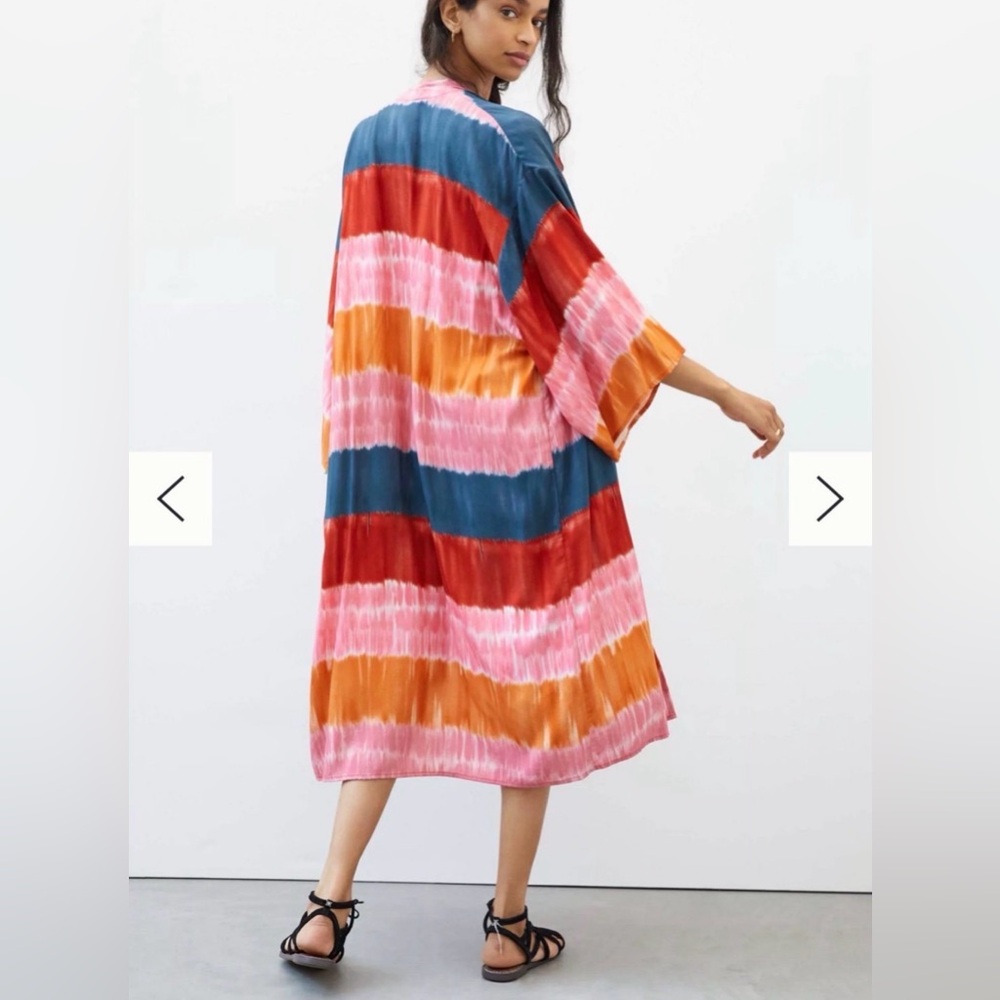 Colorful Striped Women's kimono oversized boho anthro style colorful Bohemian